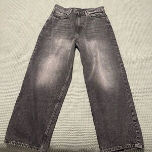 H&M Men's Washed Black Relaxed Jeans